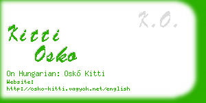 kitti osko business card