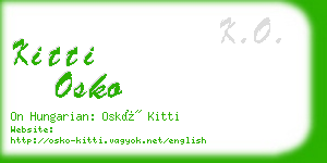 kitti osko business card